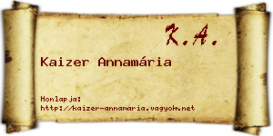Kaizer Annamária névjegykártya